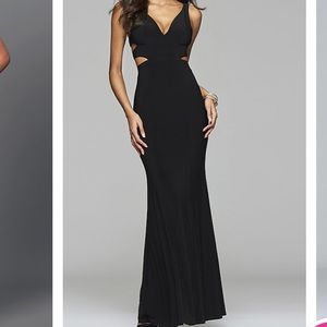 Faviana Long Black Prom Dress